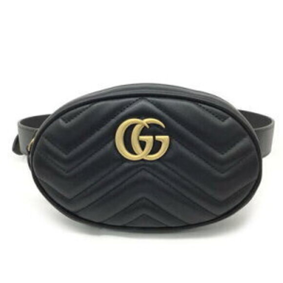 Gucci Handbags - Starts Gucci GG Marmont Leather Belt Bag Waist Black